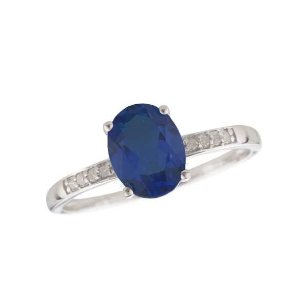 14kt White Gold Sapphire and Diamond Ring Becky Beauchine Kulka Diamonds and Fine Jewelry Okemos, MI