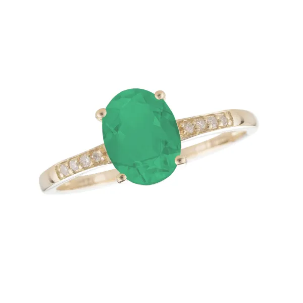14kt Yellow Gold Emerald and Diamond Ring Becky Beauchine Kulka Diamonds and Fine Jewelry Okemos, MI