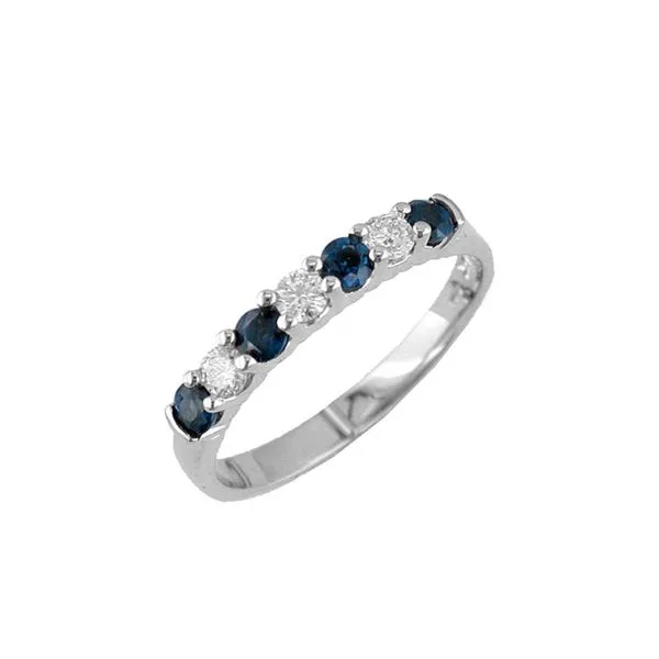 14kt White Gold Sapphire and Diamond Band