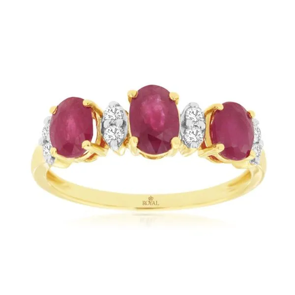 14kt Yellow Gold Ruby and Diamond Band