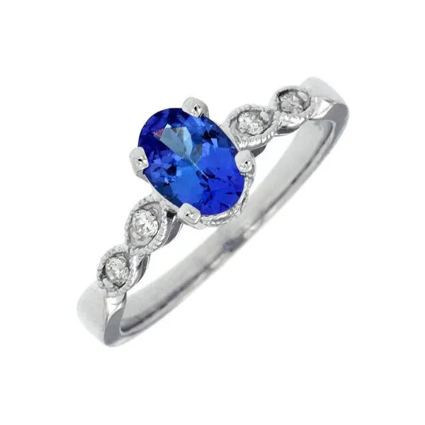 14kt White Gold Tanzanite and Diamond Ring