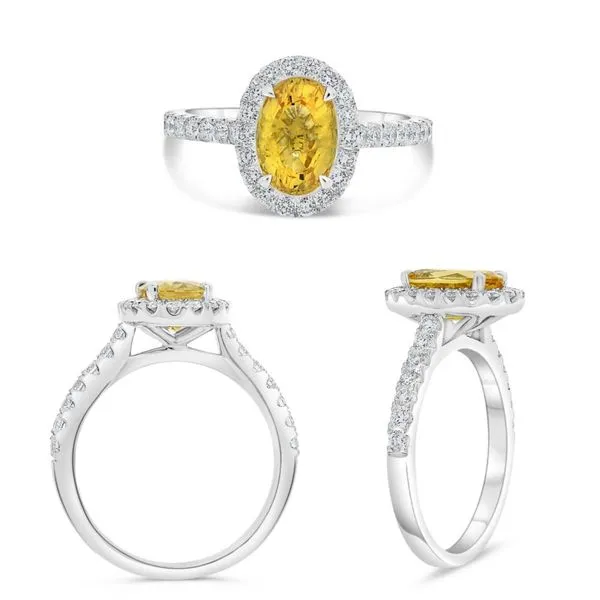 18kt White Gold Yellow Sapphire and Diamond Ring Becky Beauchine Kulka Diamonds and Fine Jewelry Okemos, MI