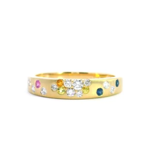 14kt Yellow Gold Sapphire and Diamond Confetti Ring