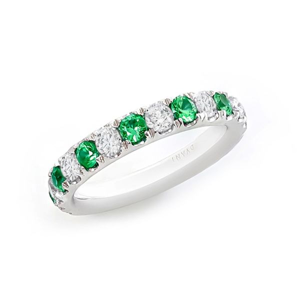 14kt White Gold Emerald and Diamond Band Becky Beauchine Kulka Diamonds and Fine Jewelry Okemos, MI