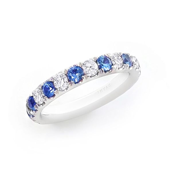 14kt White Gold Sapphire and Diamond Band Becky Beauchine Kulka Diamonds and Fine Jewelry Okemos, MI