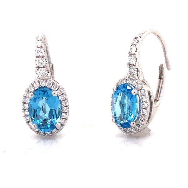 1.60cttw Blue Topaz with .24cttw Diamond Accented Earrings Becky Beauchine Kulka Diamonds and Fine Jewelry Okemos, MI