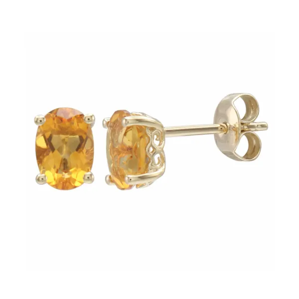 14kt Yellow Gold Citrine Stud Earrings Becky Beauchine Kulka Diamonds and Fine Jewelry Okemos, MI