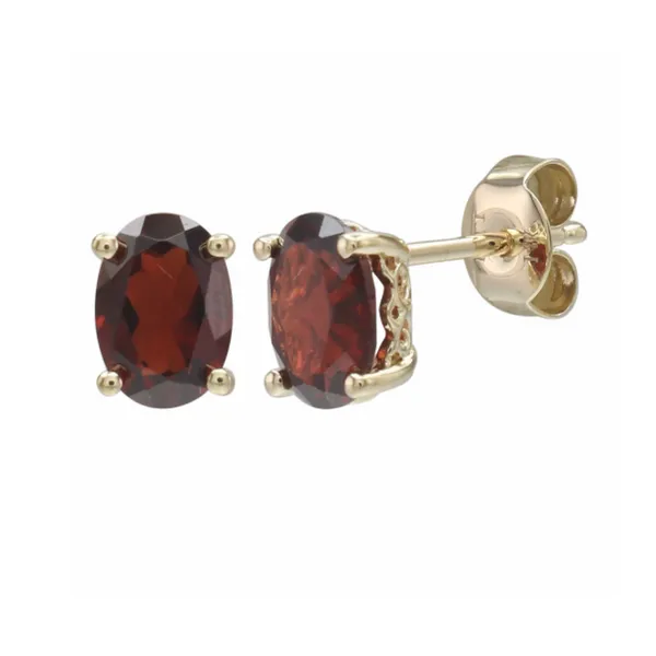 14kt Yellow Gold Garnet Stud Earringd Becky Beauchine Kulka Diamonds and Fine Jewelry Okemos, MI