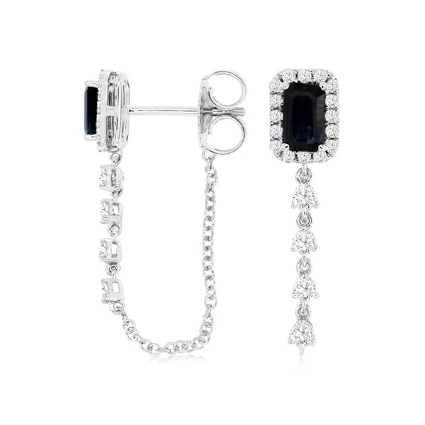 14kt White Gold Diamond and Sapphire earrings Becky Beauchine Kulka Diamonds and Fine Jewelry Okemos, MI