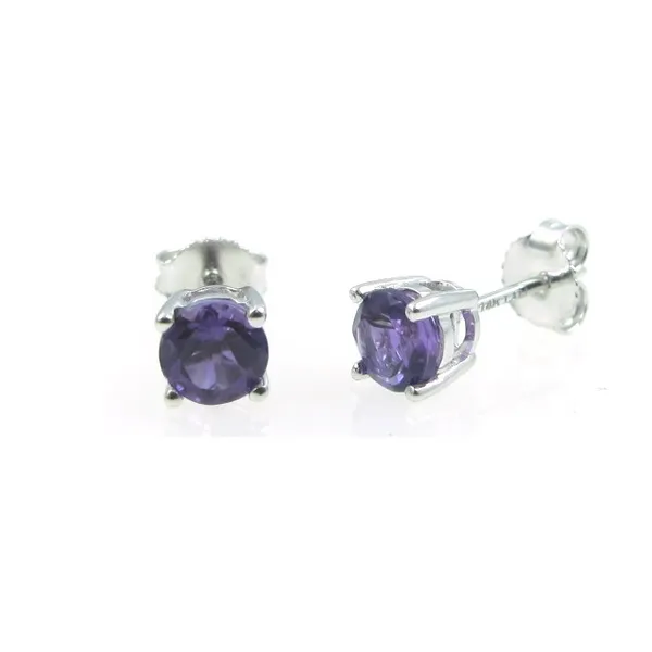 14kt White Gold Amethyst Stud Earring Becky Beauchine Kulka Diamonds and Fine Jewelry Okemos, MI