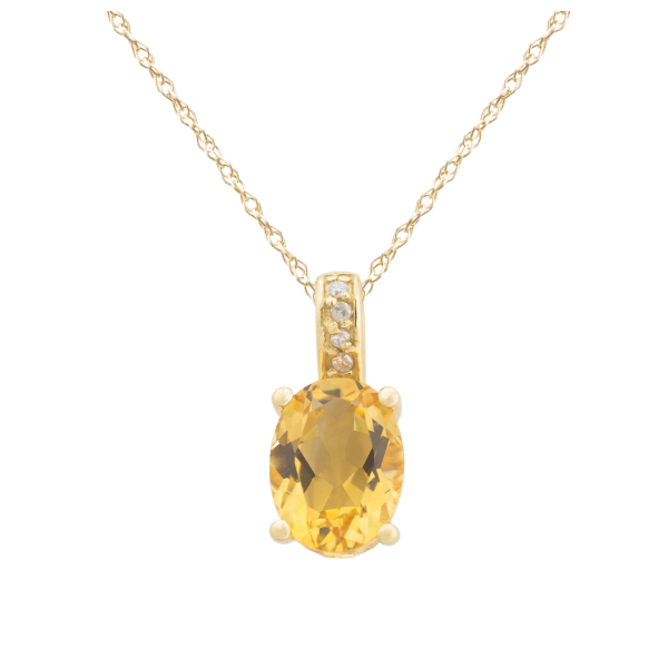 14kt Yellow Gold Oval Citrine Pendant Becky Beauchine Kulka Diamonds and Fine Jewelry Okemos, MI