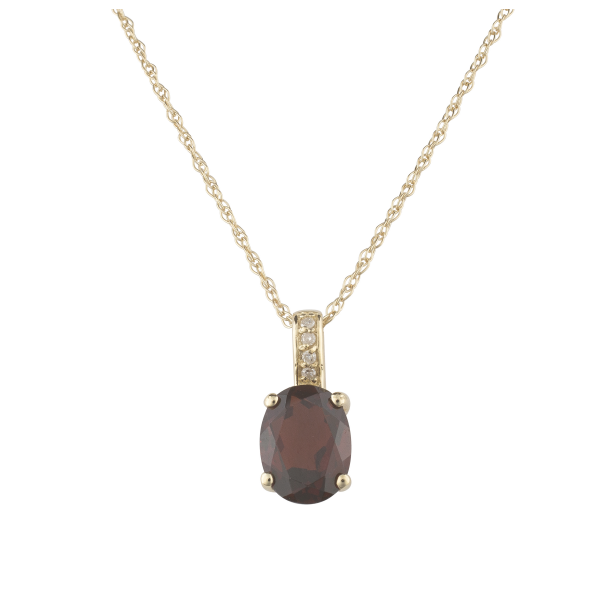 14kt Yellow Gold Oval Garnet Pendant Becky Beauchine Kulka Diamonds and Fine Jewelry Okemos, MI