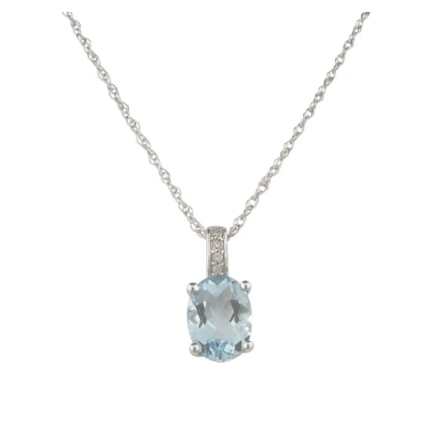 14kt White Gold Oval Aquamarine Pendant similar item image