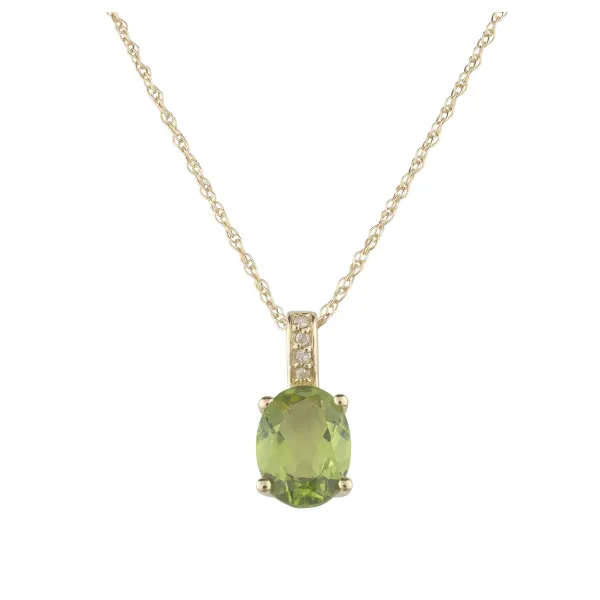 14kt Yellow Gold Oval Peridot Pendant Becky Beauchine Kulka Diamonds and Fine Jewelry Okemos, MI