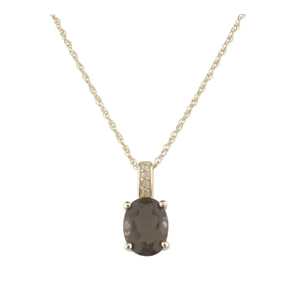 14kt Yellow Gold Smokey Quartz Pendant