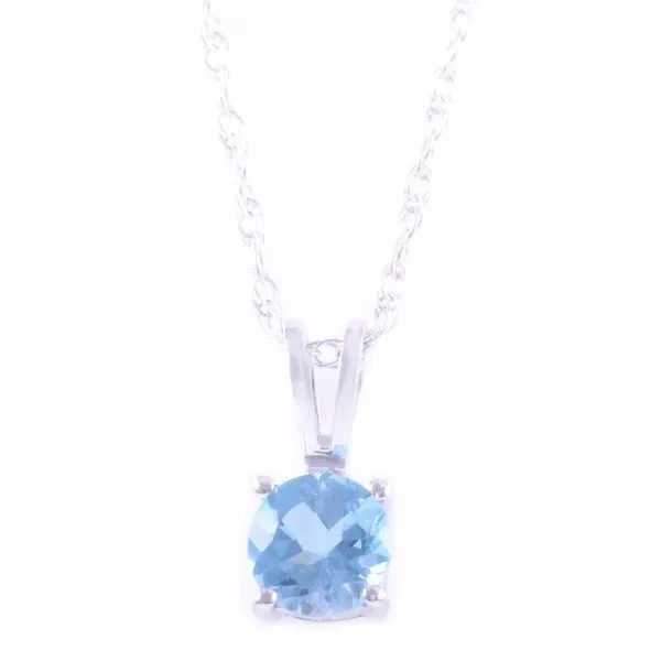 14kt White Gold Blue Topaz Pendant Becky Beauchine Kulka Diamonds and Fine Jewelry Okemos, MI
