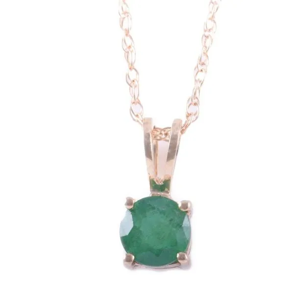 14ky Yellow Gold Emerald Pendant Becky Beauchine Kulka Diamonds and Fine Jewelry Okemos, MI