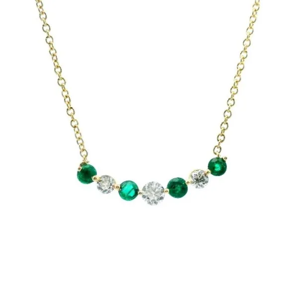 14kt Yellow Gold Emerald and Diamond Smile Necklace Becky Beauchine Kulka Diamonds and Fine Jewelry Okemos, MI