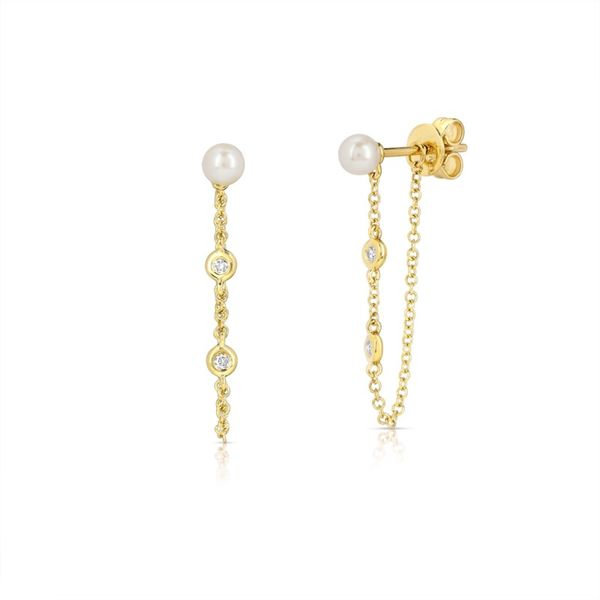 Convertible Pearl and Diamond Drop Earrings Image 2 Becky Beauchine Kulka Diamonds and Fine Jewelry Okemos, MI