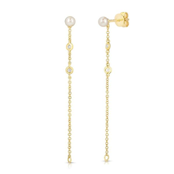 Convertible Pearl and Diamond Drop Earrings Becky Beauchine Kulka Diamonds and Fine Jewelry Okemos, MI