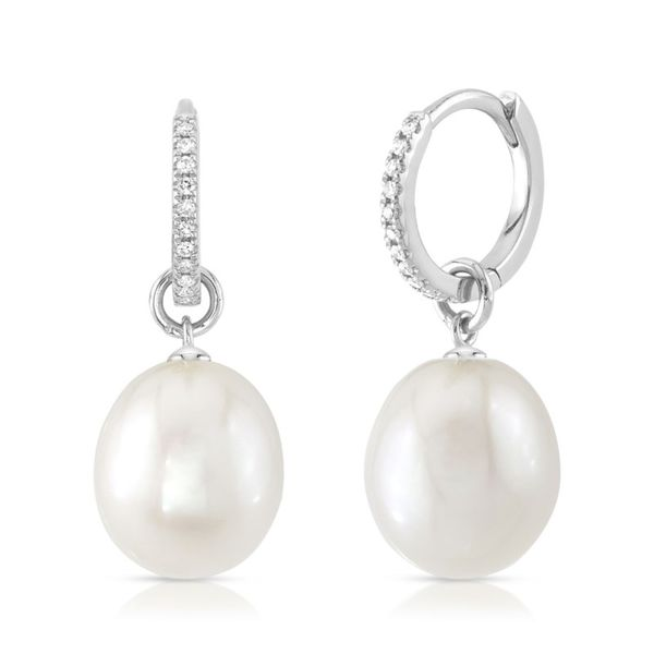 Diamond and Pearl Drop Earrings Becky Beauchine Kulka Diamonds and Fine Jewelry Okemos, MI