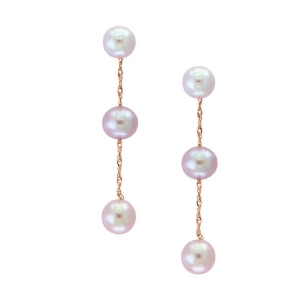14kt Rose Gold and Pink Freshwater Pear Drop Earrings Becky Beauchine Kulka Diamonds and Fine Jewelry Okemos, MI