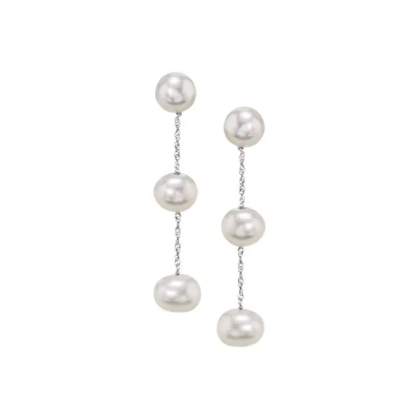 14kt White Gold Tin Cup Pearl Drop Earrings Becky Beauchine Kulka Diamonds and Fine Jewelry Okemos, MI