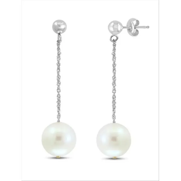 14kt White Gold Freshwater Pearl Drop Earrings