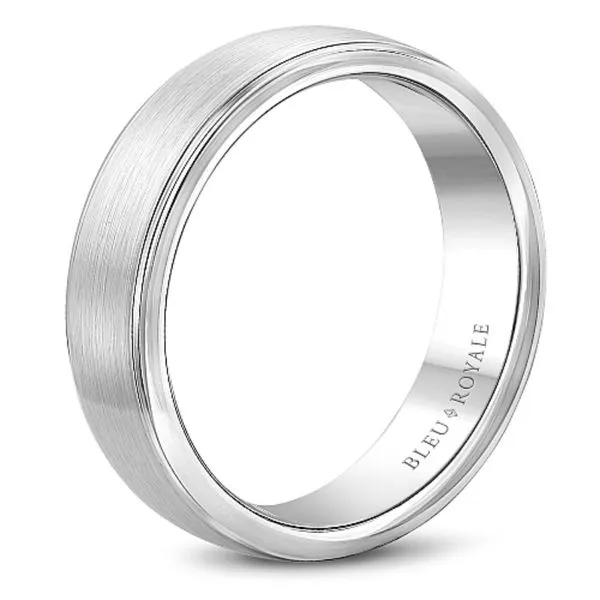 Bleu Royale 14kt White Gold Men's Band with Sandpaper Finish Image 3 Becky Beauchine Kulka Diamonds and Fine Jewelry Okemos, MI