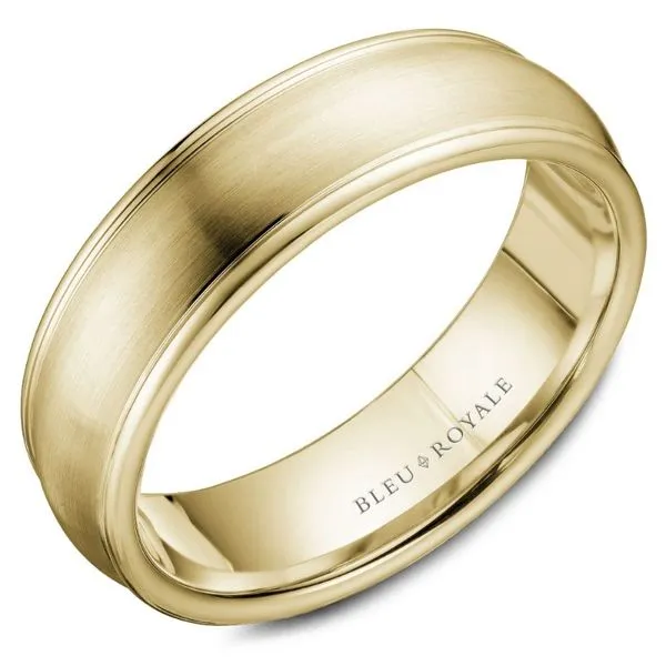 Bleu Royale 14kt Yellow Gold Men's Band with Sandpaper Finish Becky Beauchine Kulka Diamonds and Fine Jewelry Okemos, MI