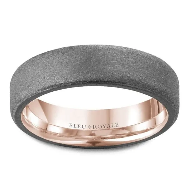 Bleu Royale 14kt Rose Gold and Tantalum Men's Band with Diamond Brushed Finish Image 2 Becky Beauchine Kulka Diamonds and Fine Jewelry Okemos, MI