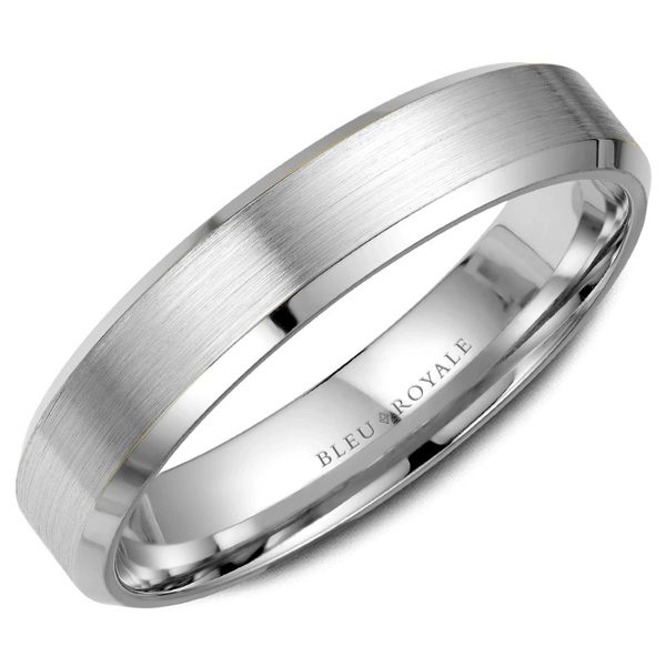 Bleu Royale14kt White Gold Men's Band with Sandpaper Finish Becky Beauchine Kulka Diamonds and Fine Jewelry Okemos, MI