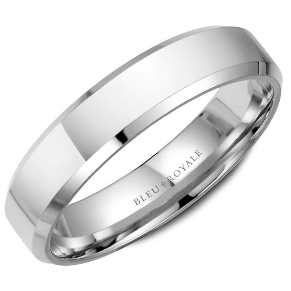 Bleu Royale 14kt White Gold Men's Band with a High Polish Finish Becky Beauchine Kulka Diamonds and Fine Jewelry Okemos, MI