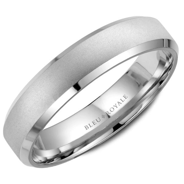 Bleu Royale 14kt White Gold Men's Band with a Sandblast Finish Becky Beauchine Kulka Diamonds and Fine Jewelry Okemos, MI