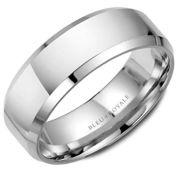 Bleu Royale 14kt White Gold Men's Band with a High Polish Finish Becky Beauchine Kulka Diamonds and Fine Jewelry Okemos, MI