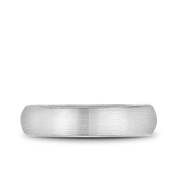 14kt White Gold Men's Wedding Band With A Sandpaper Finish And Milgrain Detail By Bleu Royale Image 3 Becky Beauchine Kulka Diamonds and Fine Jewelry Okemos, MI