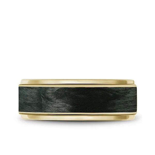 14kt Yellow Gold and Carbon Fiber Men's Wedding Band By Bleu Royale Image 2 Becky Beauchine Kulka Diamonds and Fine Jewelry Okemos, MI