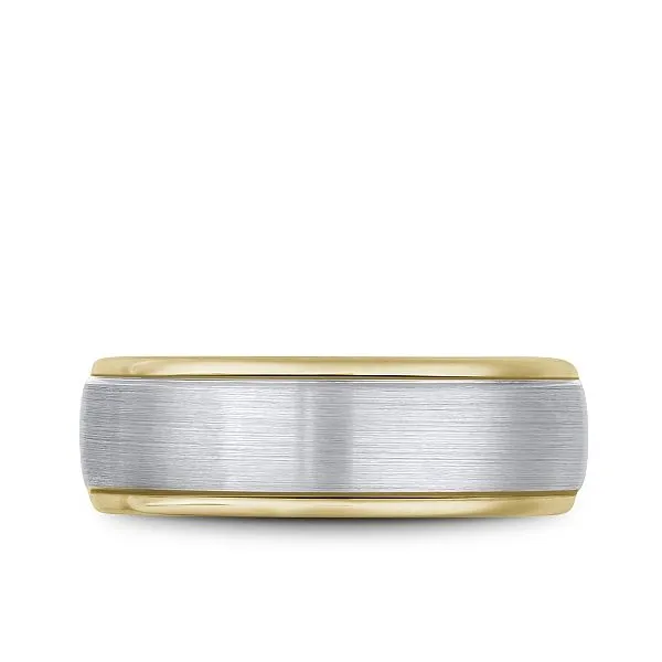 14kt Two Tone White And Yellow Gold Men's Wedding Band with A Sandpaper Finish By Bleu Royale Image 3 Becky Beauchine Kulka Diamonds and Fine Jewelry Okemos, MI