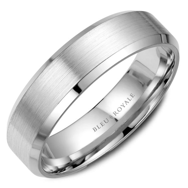 14kt White Gold Men's Wedding Band with A Sandpaper Finish By Bleu Royale Becky Beauchine Kulka Diamonds and Fine Jewelry Okemos, MI