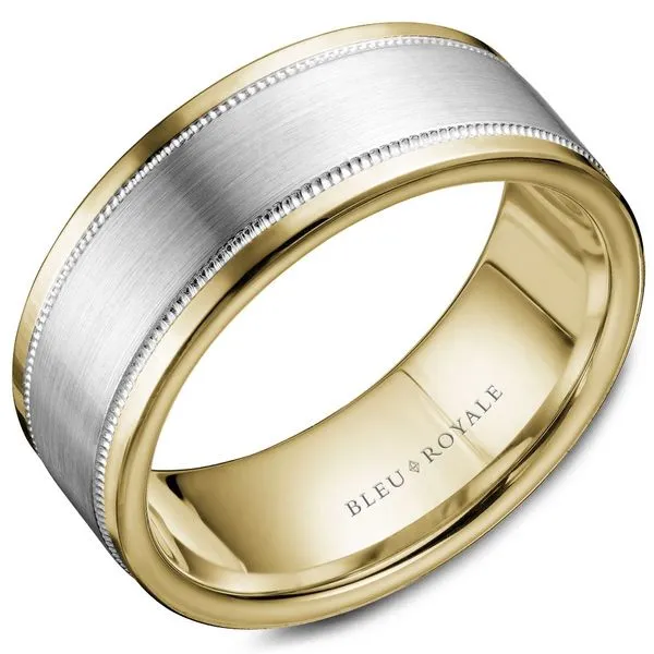 14kt Two Tone White And Yellow Gold Men's Wedding band By  Bleu Royale Becky Beauchine Kulka Diamonds and Fine Jewelry Okemos, MI