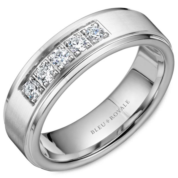 14kt White Gold 5 Stone Diamond Men's Band B y Bleu Royale Becky Beauchine Kulka Diamonds and Fine Jewelry Okemos, MI