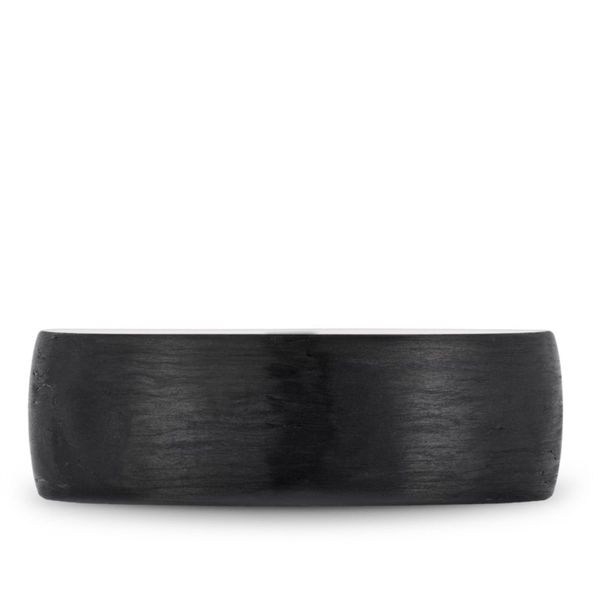 14kt White Gold And Carbon Fiber Men's Band By Bleu Royale Image 2 Becky Beauchine Kulka Diamonds and Fine Jewelry Okemos, MI