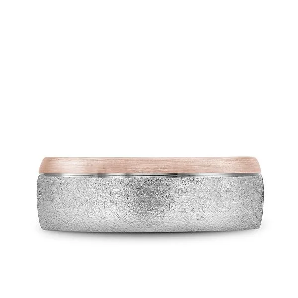14kt Two Tone White And Rose Gold Men's Band With A Diamond Brush Finish By Bleu Royale Image 3 Becky Beauchine Kulka Diamonds and Fine Jewelry Okemos, MI