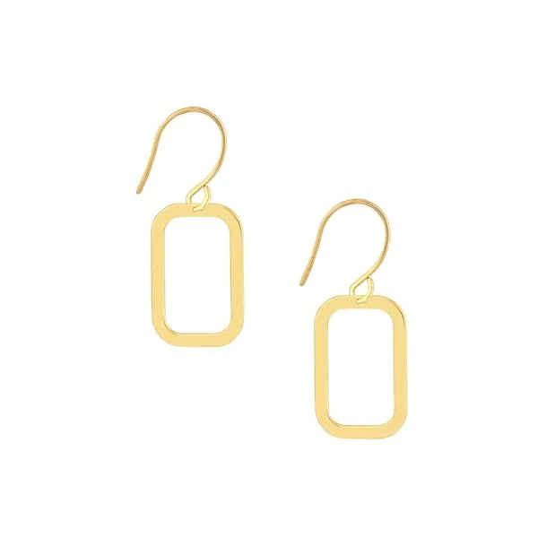 14K Yellow Gold Rectangular Earrings Becky Beauchine Kulka Diamonds and Fine Jewelry Okemos, MI