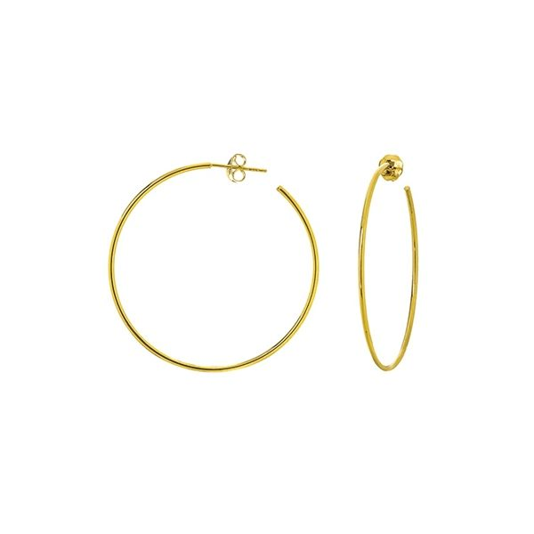 14K Yellow Gold Large Post Hoop Earrings Becky Beauchine Kulka Diamonds and Fine Jewelry Okemos, MI