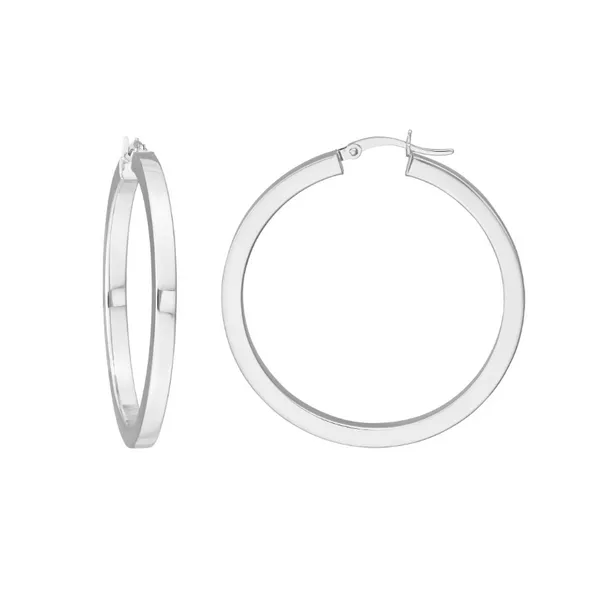 14K White Gold Square Tube Earrings Becky Beauchine Kulka Diamonds and Fine Jewelry Okemos, MI