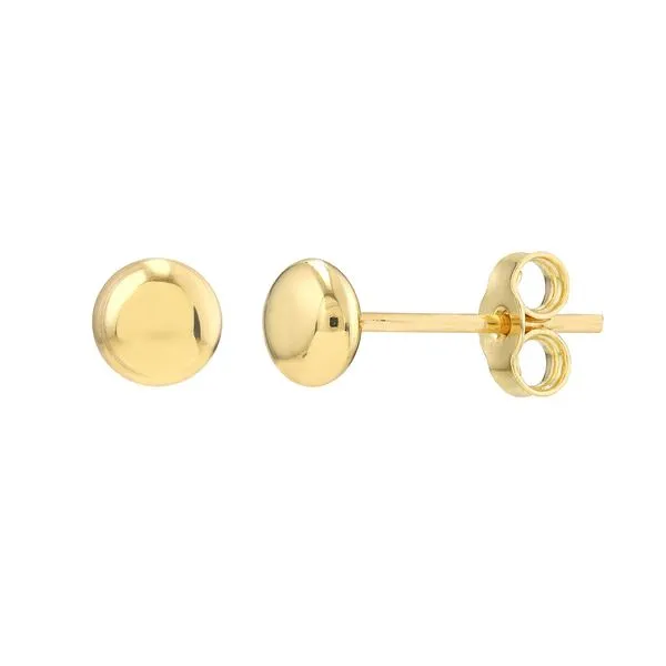 14kt Yellow Gold 4.5mm Flat Pebble Stud Earrings Becky Beauchine Kulka Diamonds and Fine Jewelry Okemos, MI