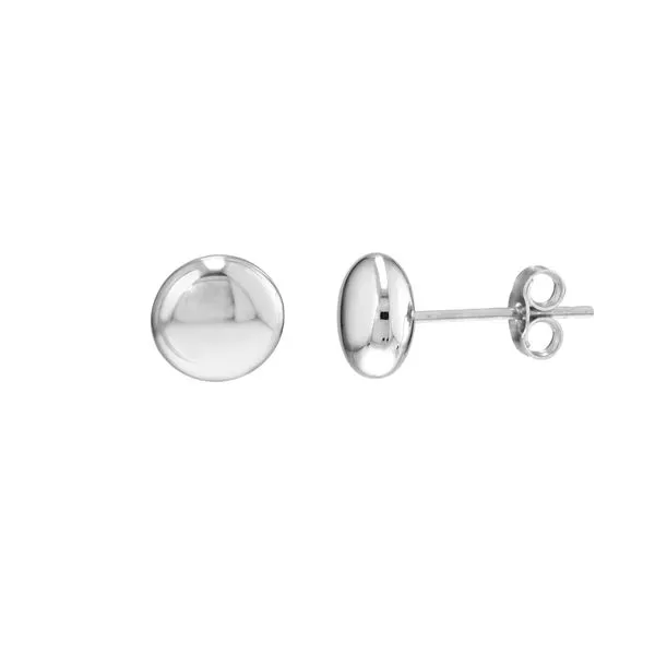 14kt White Gold 7mm Flat Pebble Stud Earrings Becky Beauchine Kulka Diamonds and Fine Jewelry Okemos, MI