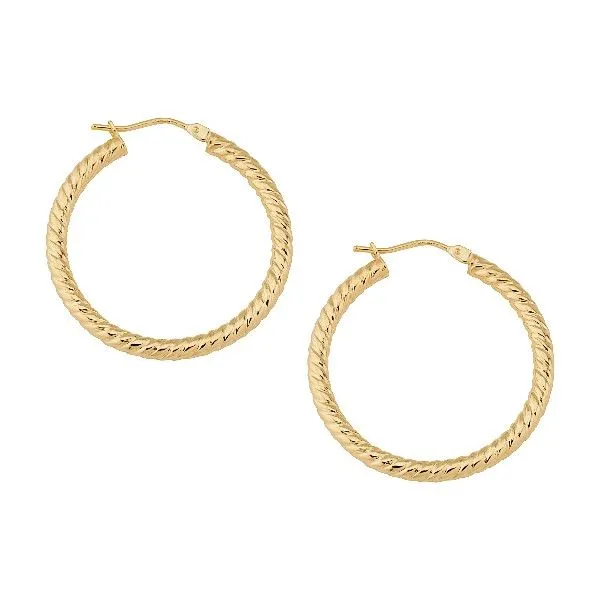 14kt Yellow Gold Twisted Hoop Earring Becky Beauchine Kulka Diamonds and Fine Jewelry Okemos, MI