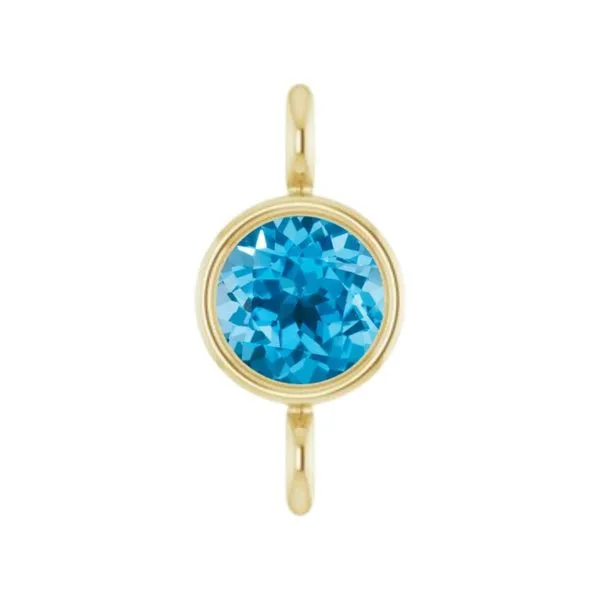 LINKED 2.5mm Blue Topaz Gem Link in 14kt Yellow Gold Becky Beauchine Kulka Diamonds and Fine Jewelry Okemos, MI